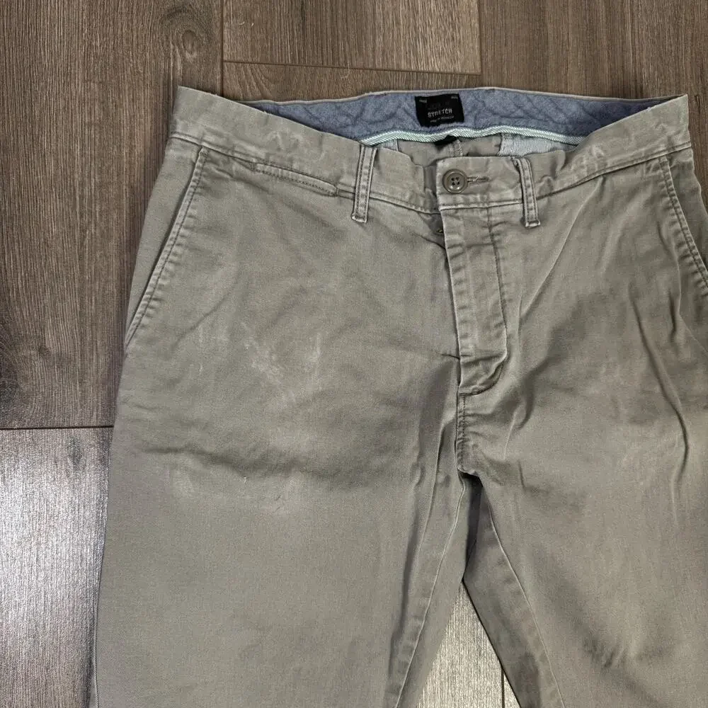 J.Crew Stretch 250 Skinny Chino Pants Mens 30x32 Gray Twill Cotton Blend Zip Fly